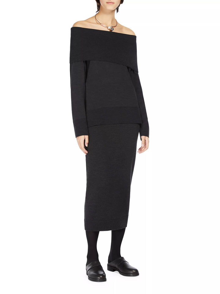 Rivetto Off-The-Shoulder Wool Sweater