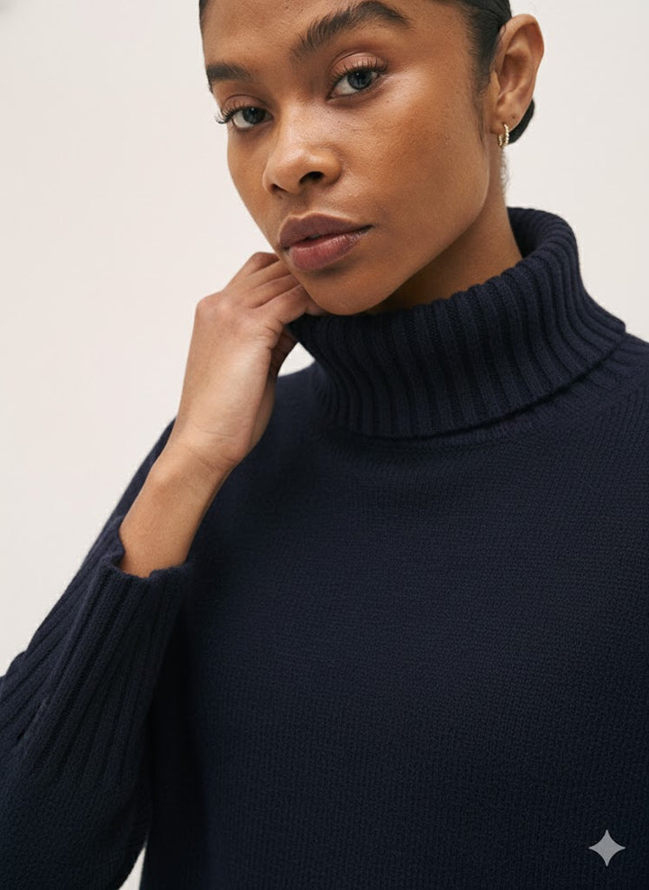 High-Neck Cashmere Turtleneck Sweater