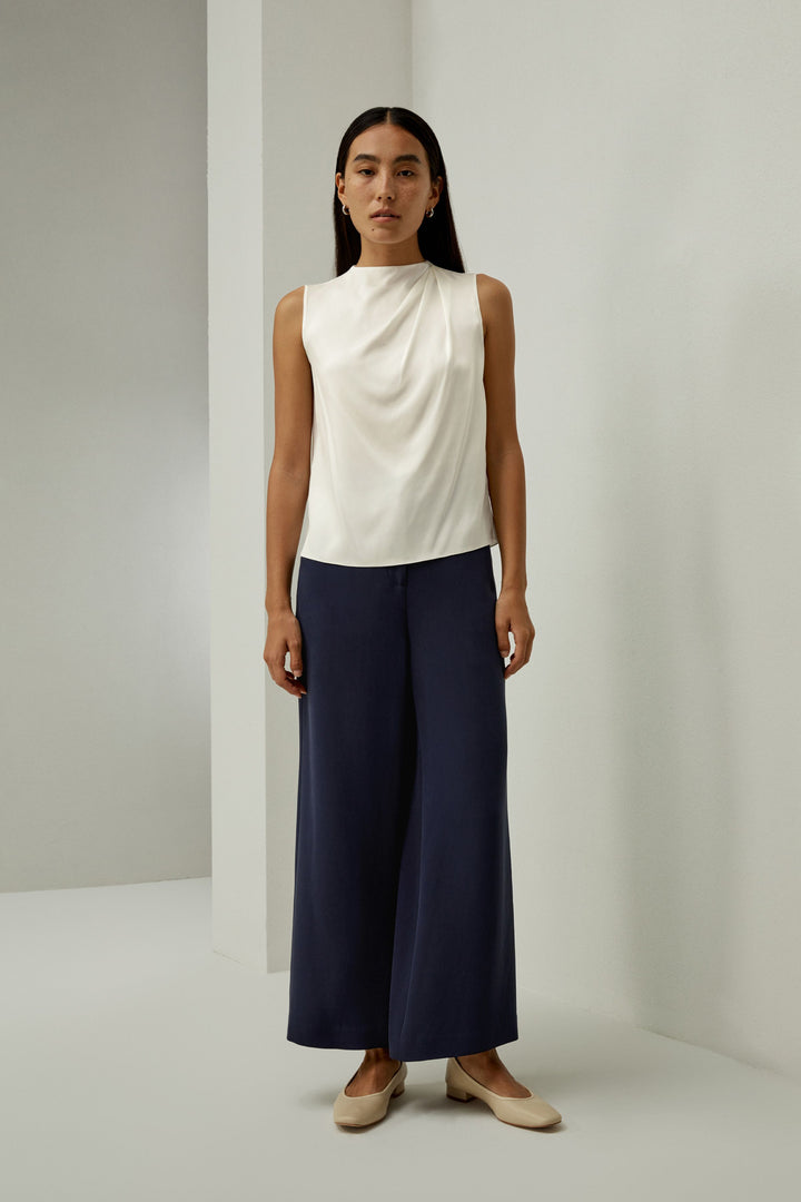 Sleeveless Minimalist Top - White