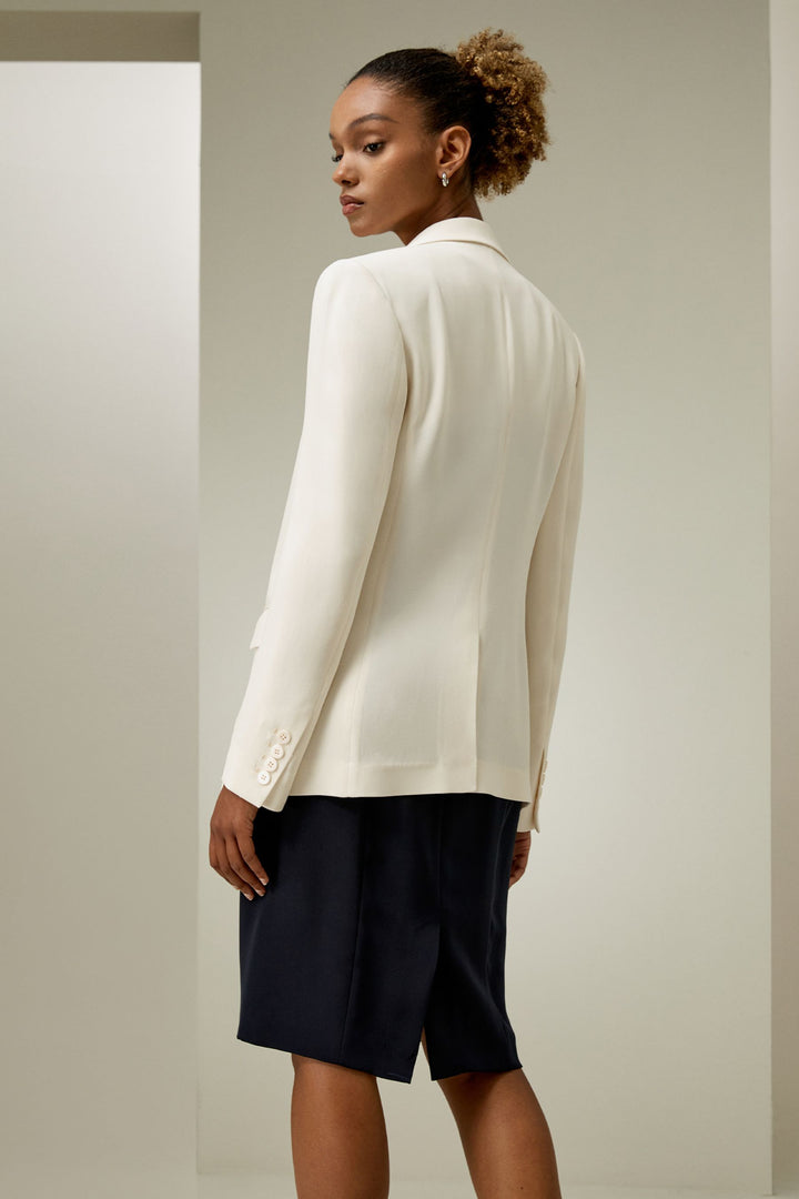 Silk Sleek Blazer - White