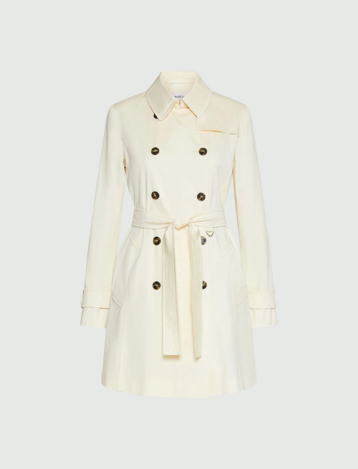 Stretch Satin Trench Coat
