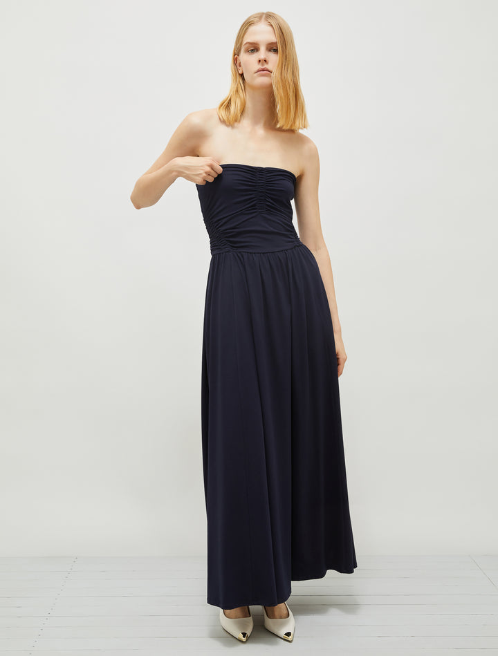 Folata Strapless Dress - Navy