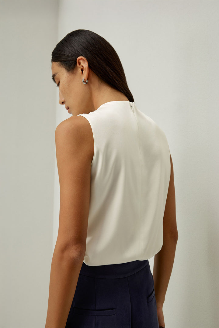 Sleeveless Minimalist Top - White