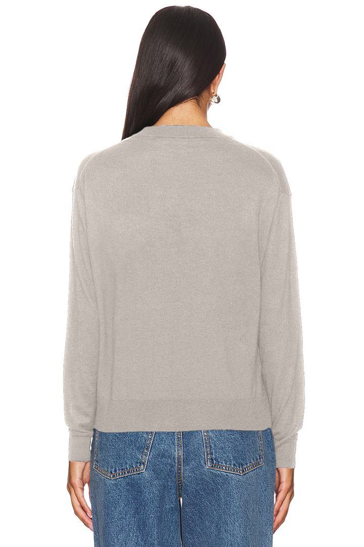 Classic Crew Neck Cardigan - Birch