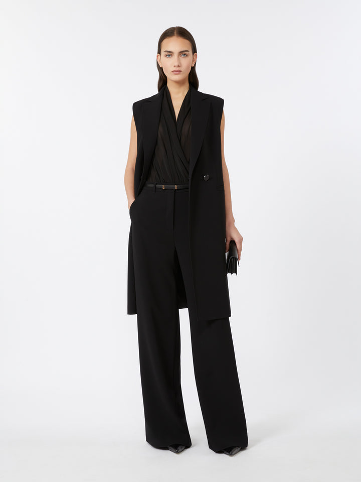 Max Mara Studio Zena Double Breasted Sleeveless Gilet - Black