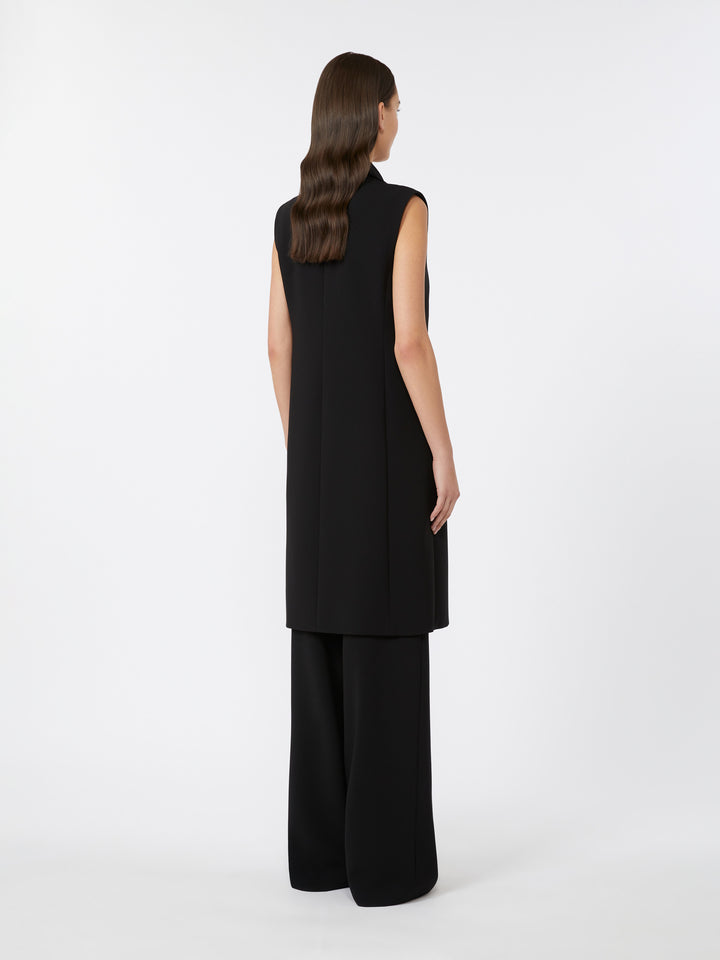 Max Mara Studio Zena Double Breasted Sleeveless Gilet - Black