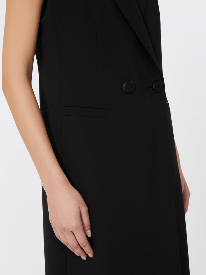 Max Mara Studio Zena Double Breasted Sleeveless Gilet - Black