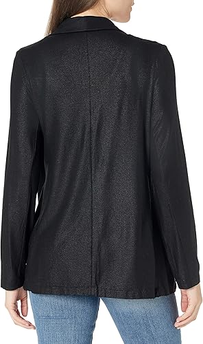 Soft Touch Metallic Open Blazer