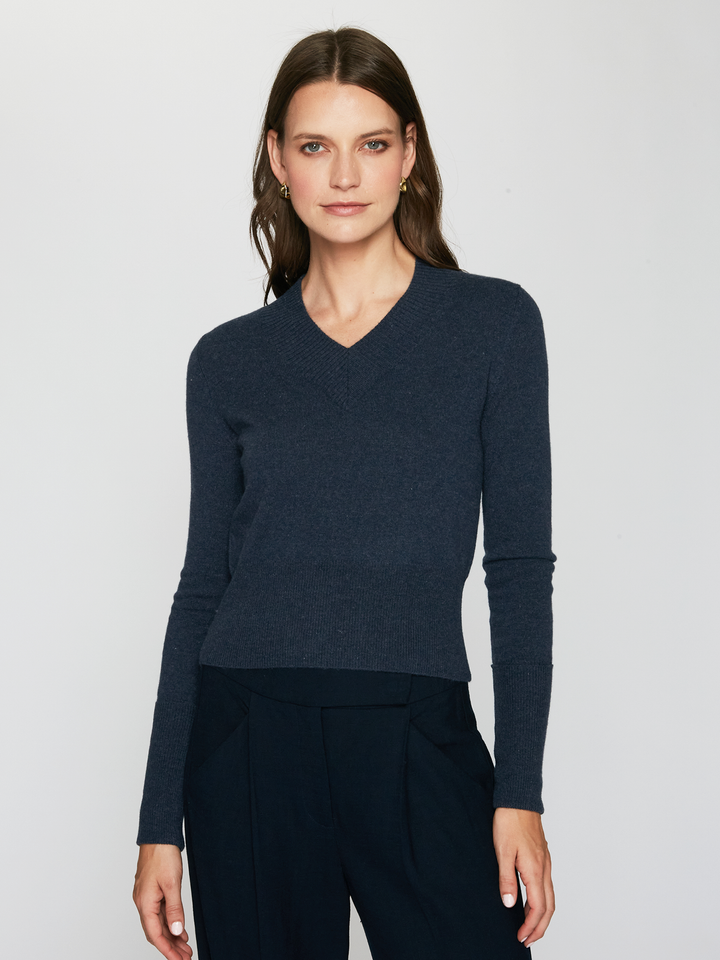 Long Sleeve High V Sweater