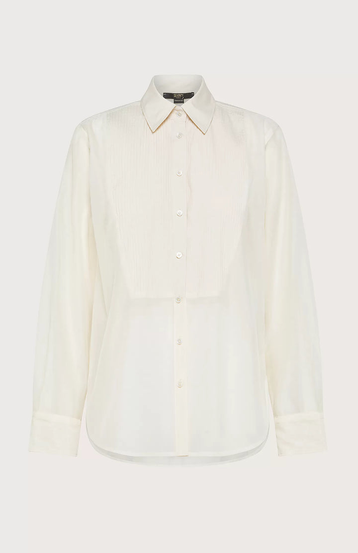 Cotton Poplin Tuxedo Shirt