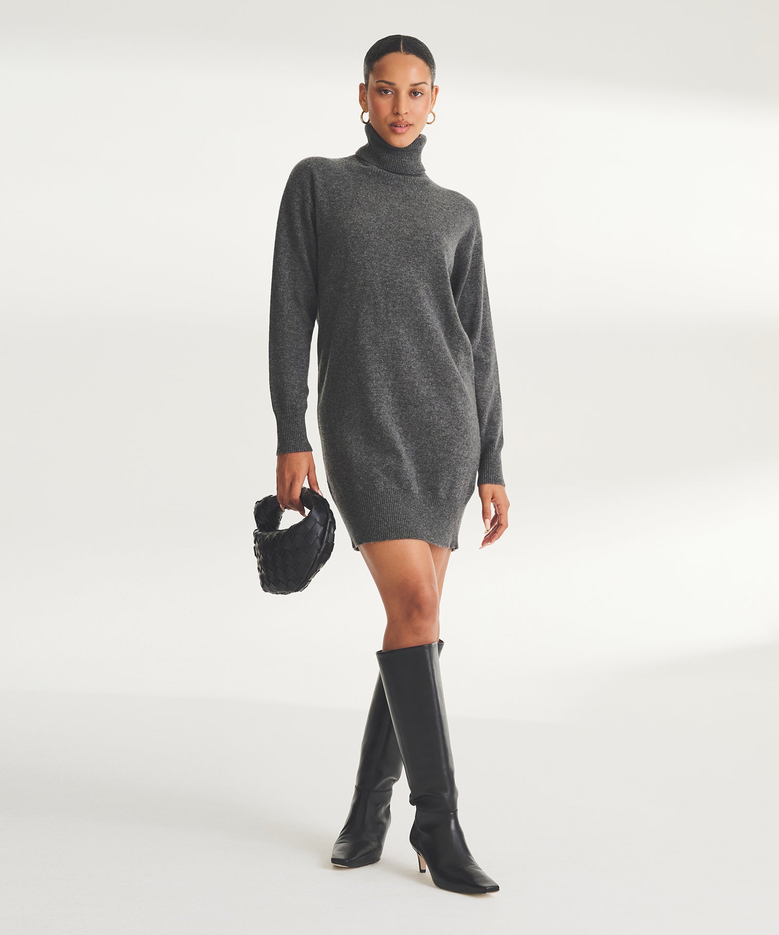 cashmere sweater dress Grey This exquisite sweater dress is crafted from a light and breathable cotton How To Style Sweater Dresses