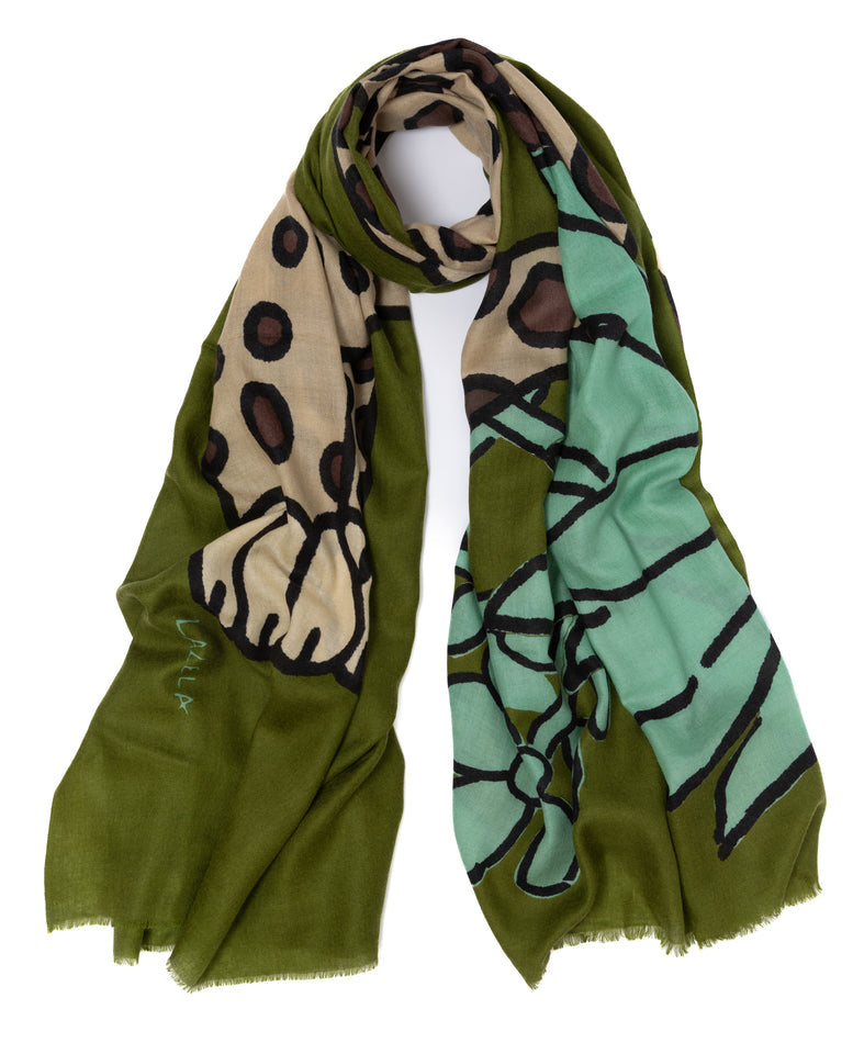 Cheetah Green Scarf