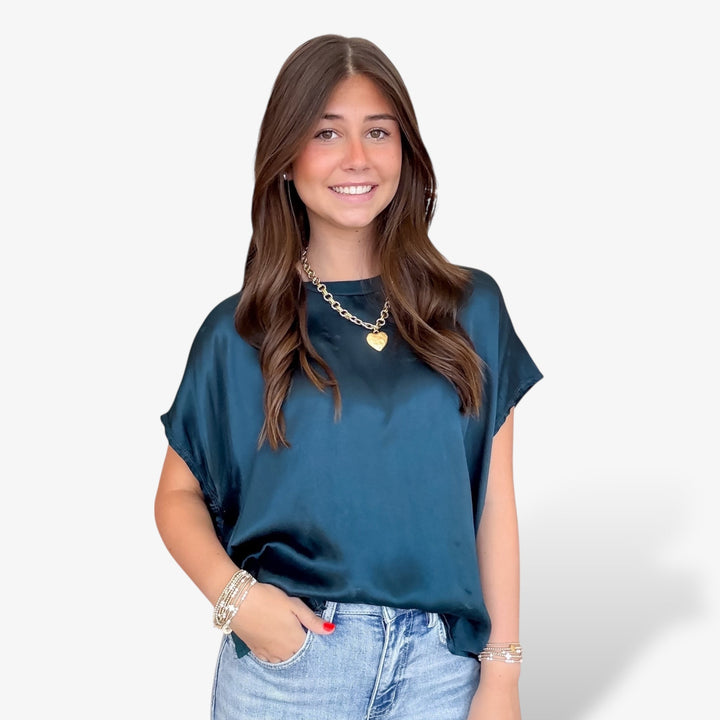 Flow Satin Tee - Rainforest