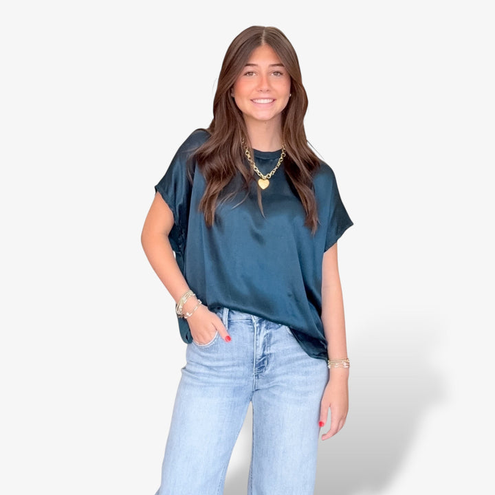 Flow Satin Tee - Rainforest