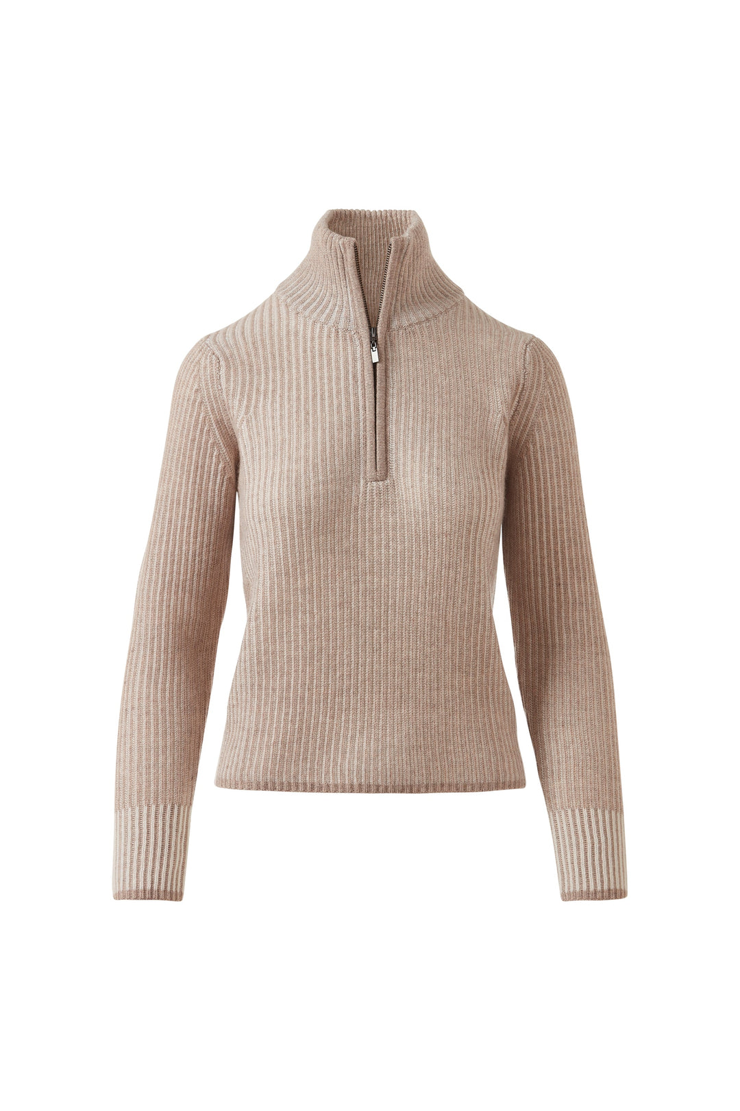Plaited Rib Zip Mock