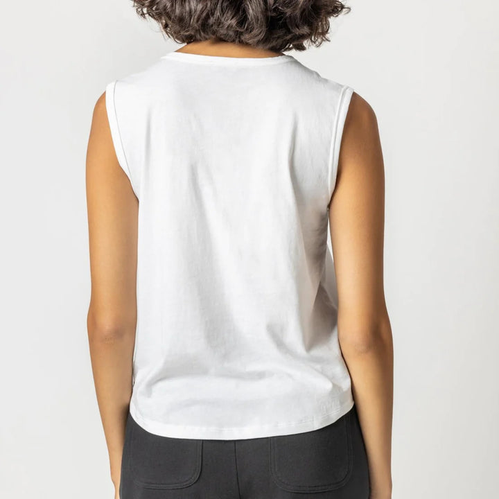 Sleeveless Pocket Crewneck