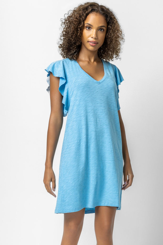 Flutter Sleeve V-Neck Dress  LIANA NYC