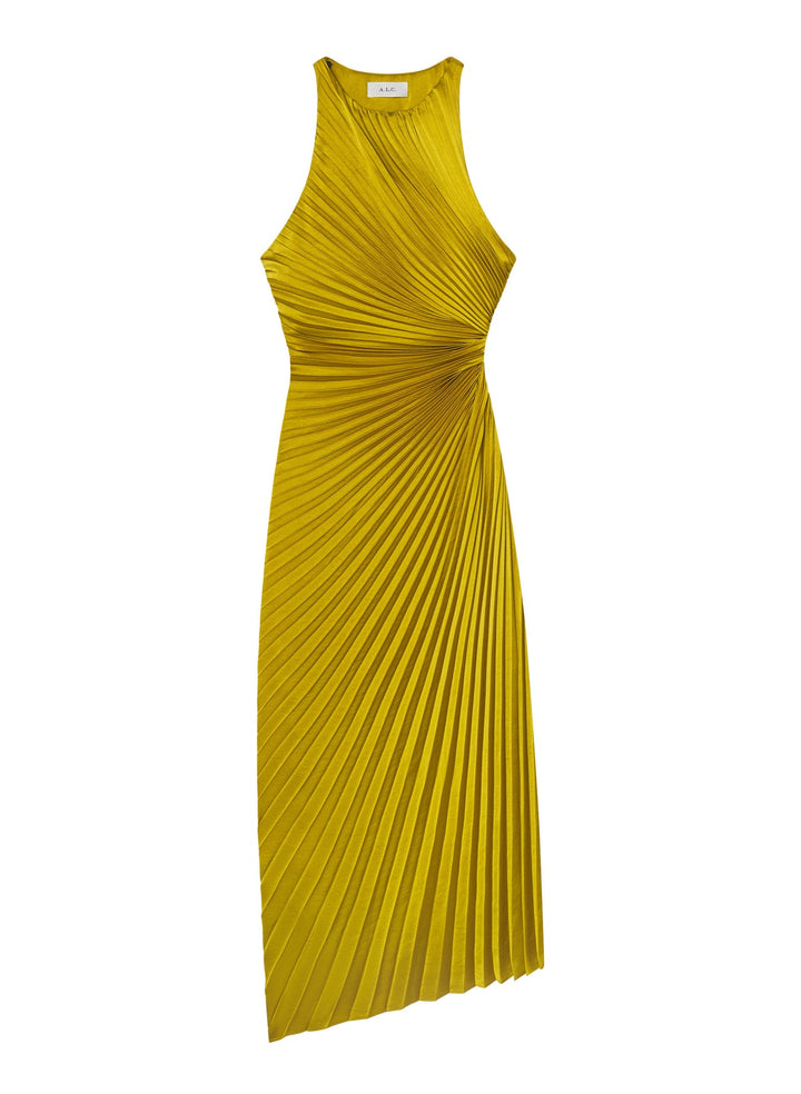 Reagan Satin Pleated Midi Dress