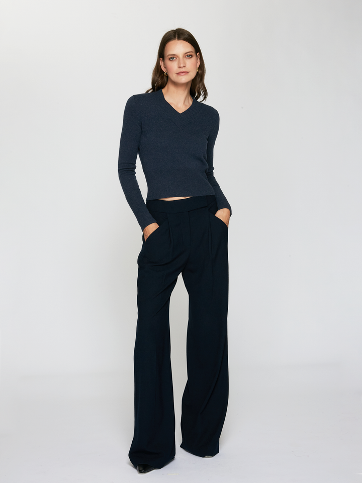 Long Sleeve High V Sweater