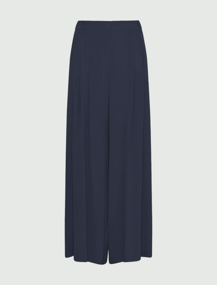 Sedia Wide Leg Silk Trousers - Navy
