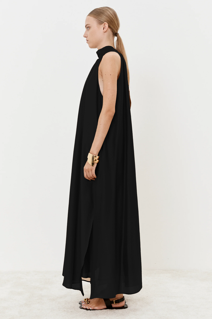Sleeveless Turtleneck Dress - Black
