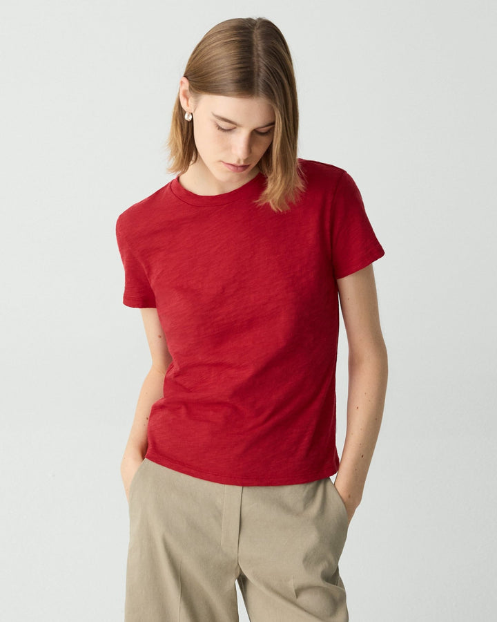 Tiny Tee in Organic Slub Cotton - Cherry