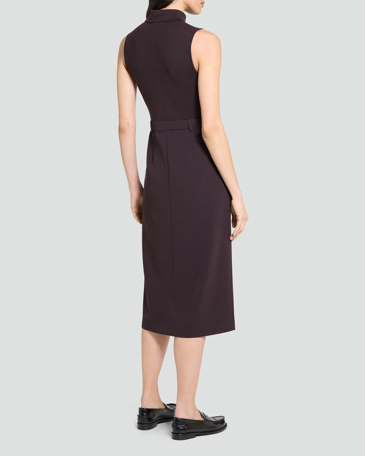 Funnel Neck Combo Dress in Admiral Crepe