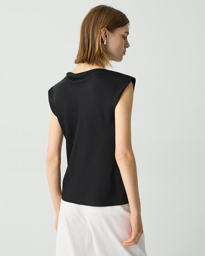 Cap Sleeve Shirt in Silk Georgette