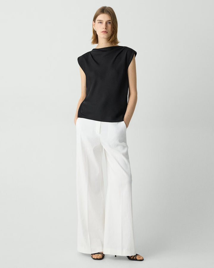 Cap Sleeve Shirt in Silk Georgette