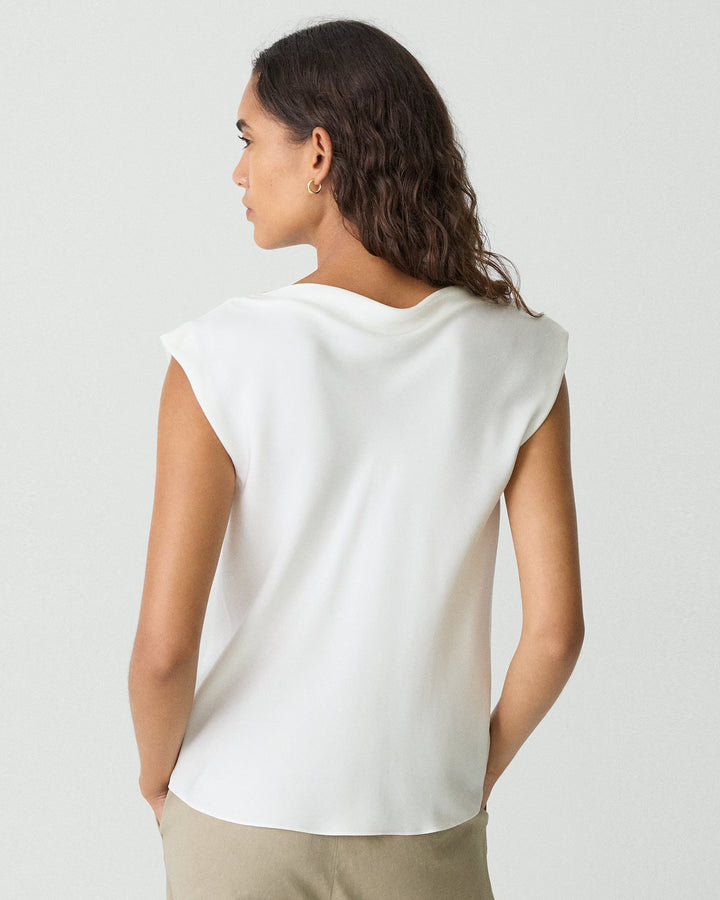 Cap Sleeve Shirt in Silk Georgette