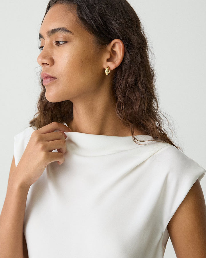Cap Sleeve Shirt in Silk Georgette