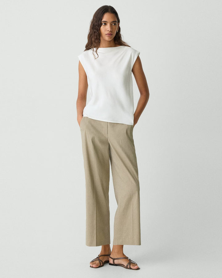 Cap Sleeve Shirt in Silk Georgette