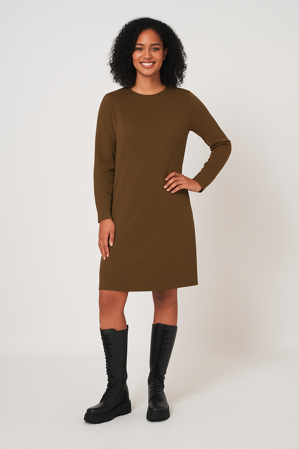 A Line Wool Sweater Dress