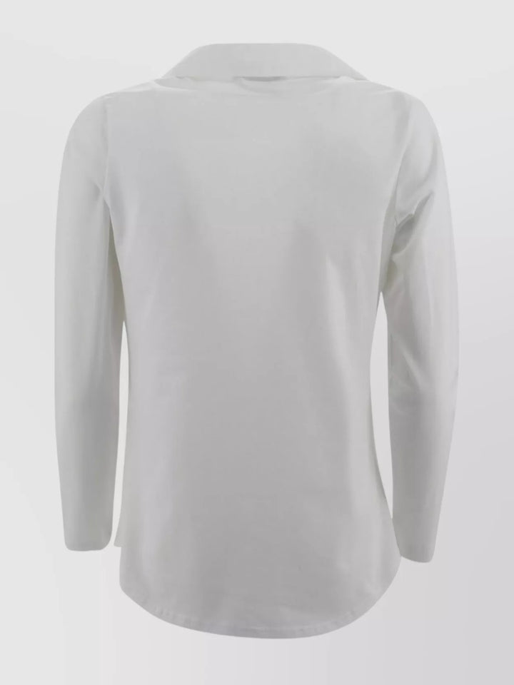 Embroidered V-Neck Slim Fit Long Sleeves Shirt