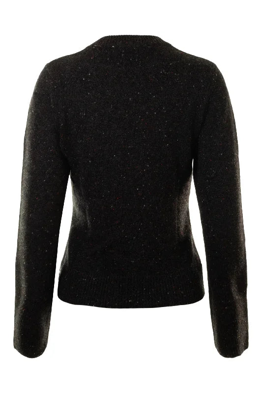 Split Sleeve Cuffed Sweater with Detachable Snood