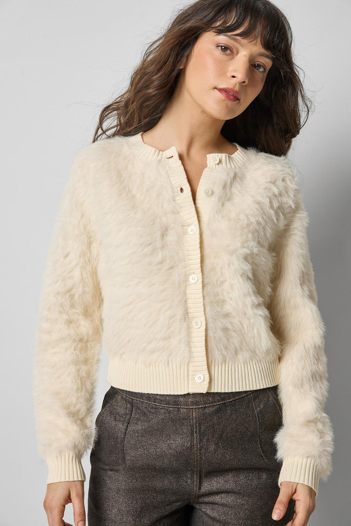 Brushed Crewneck Cardigan