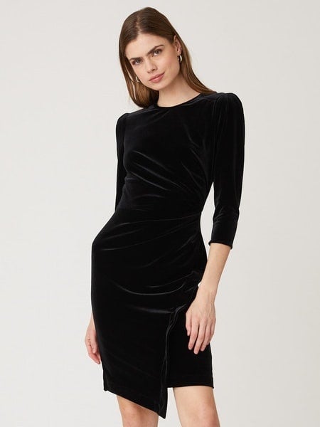 Ralph Stretch Velvet Dress in Black LIANA NYC Ralph Stretch Velvet Dress in Black LIANA NYC