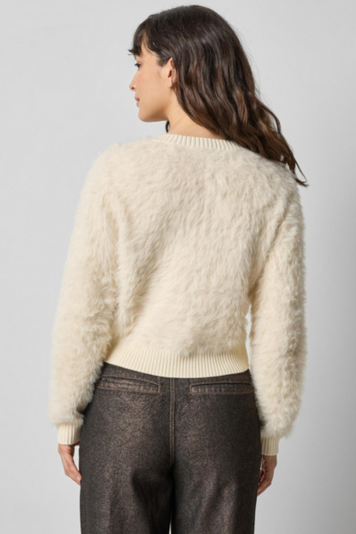 Brushed Crewneck Cardigan