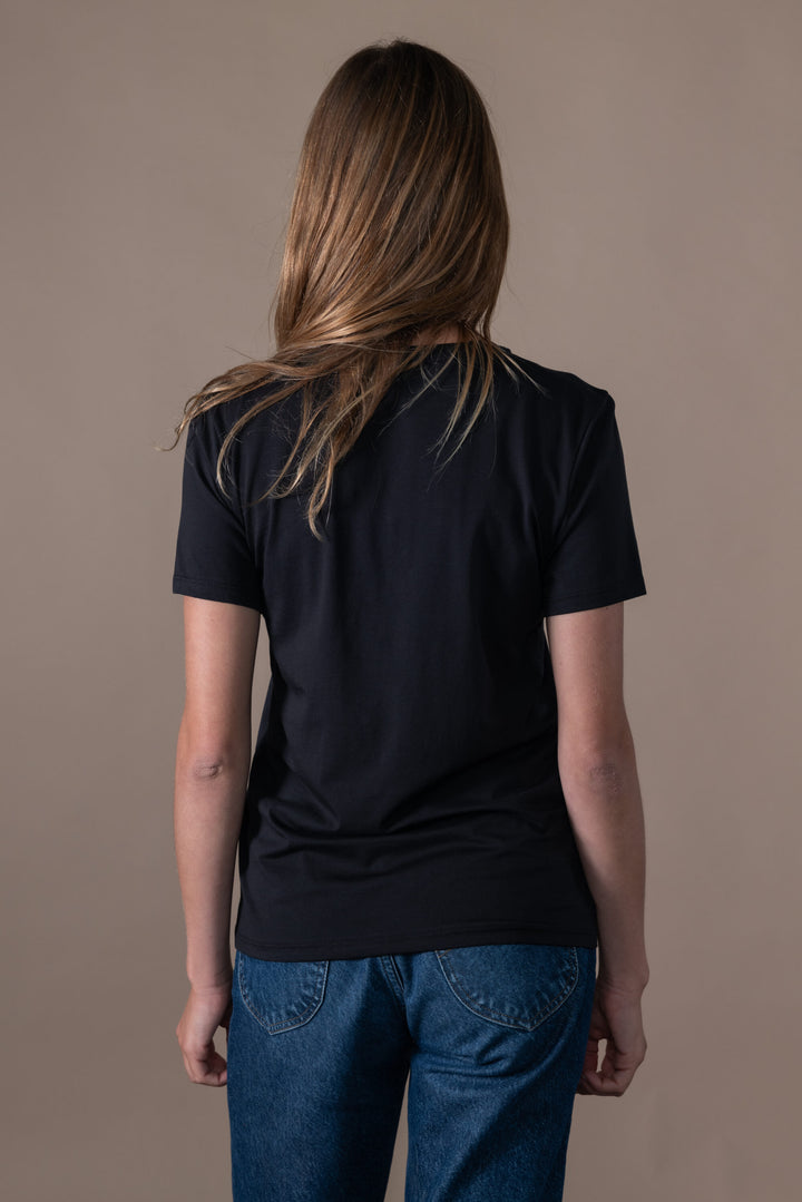 Romy V Neck Tee Noir
