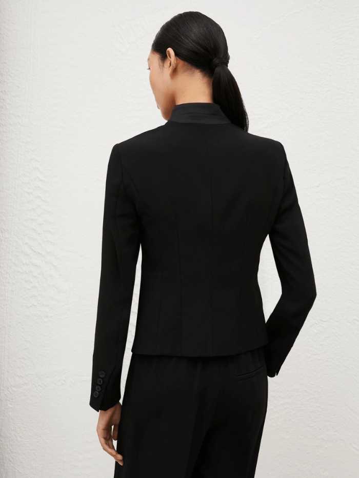 Miranda Stand-Up Collar Blazer - Black