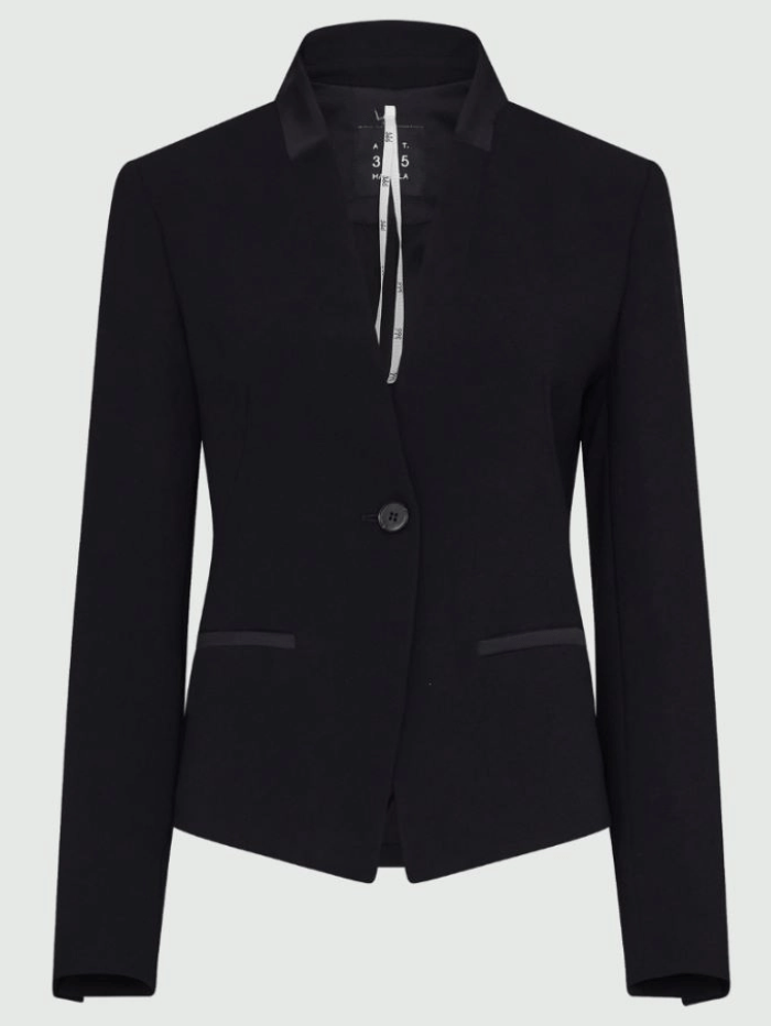 Miranda Stand-Up Collar Blazer - Black