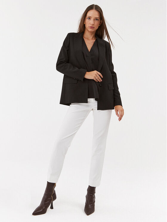 Brina Short Sleeve V -Neck Satin Top