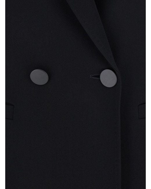 Max Mara Studio Zena Double Breasted Sleeveless Gilet - Black