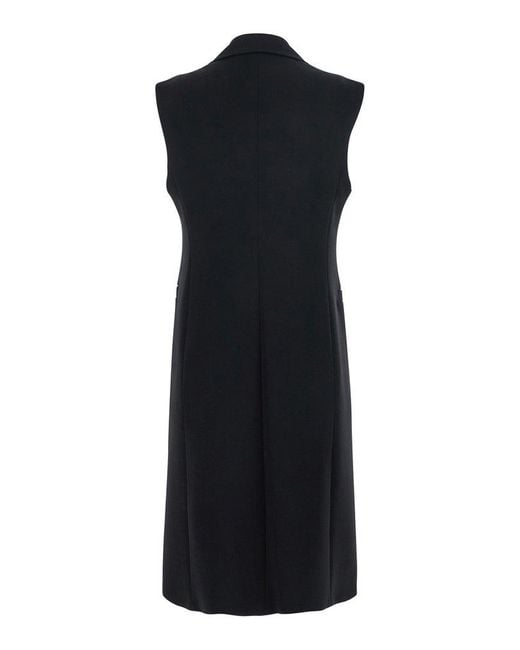 Max Mara Studio Zena Double Breasted Sleeveless Gilet - Black