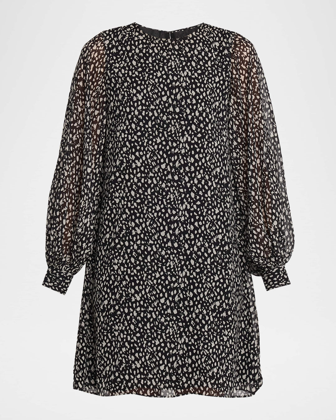Long Sleeve Silf Chiffon Mini Prairie Dress