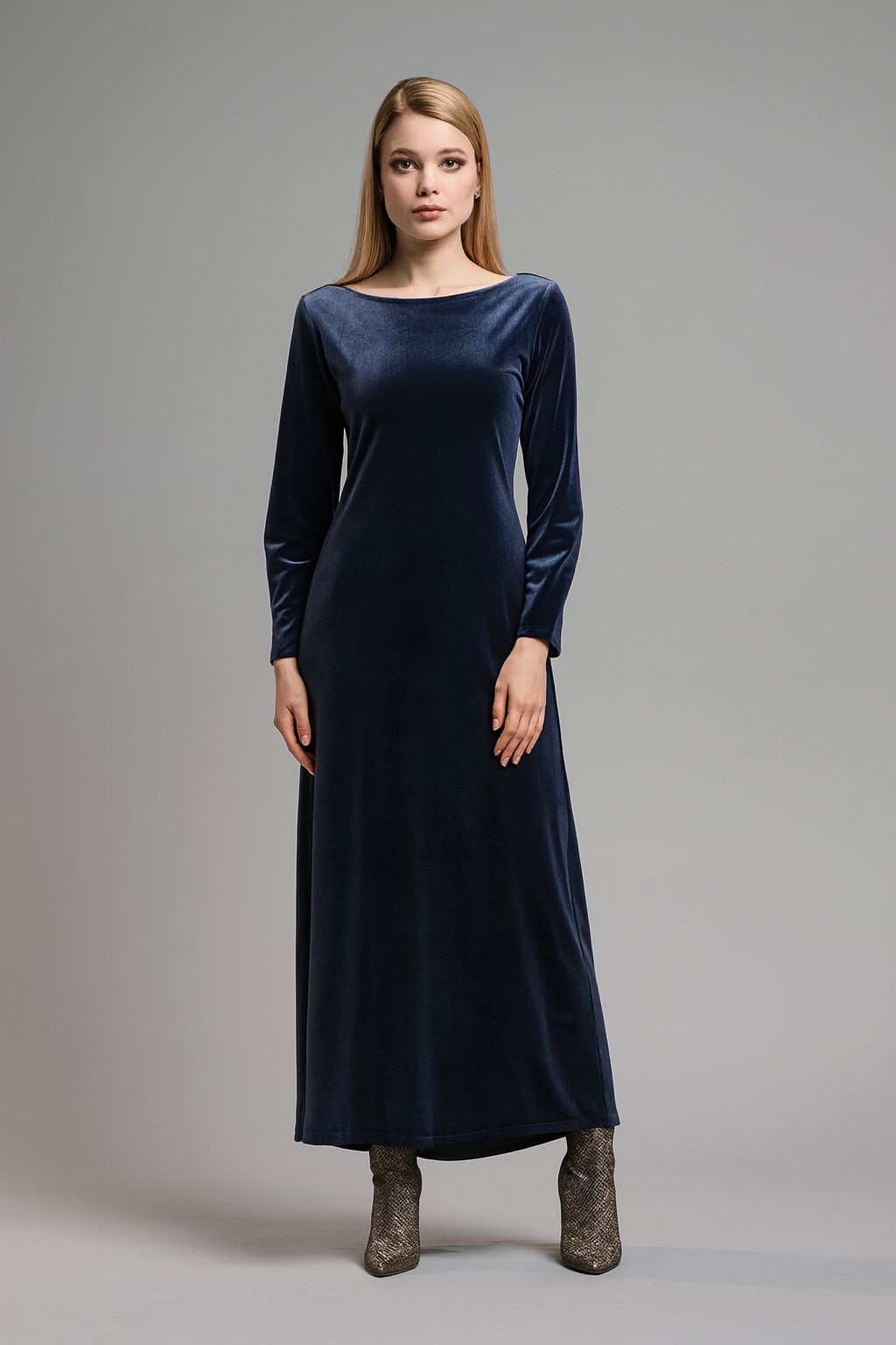 Long Sleeve Velvet Dress