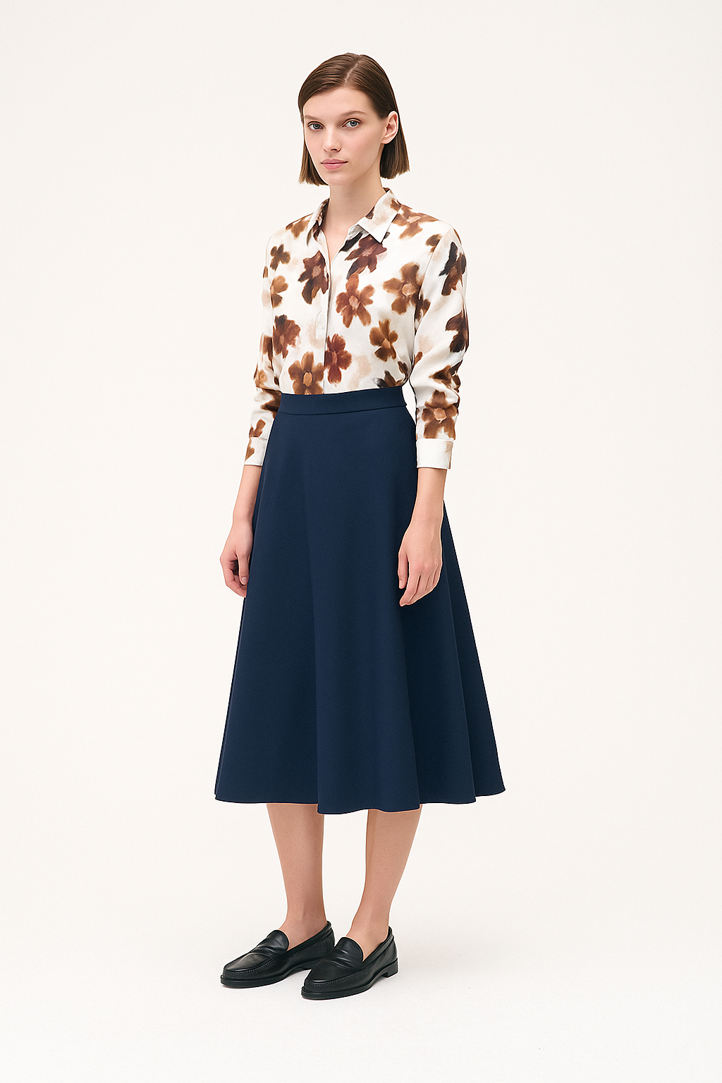 A Line Skirt Navy – LIANA NYC - Main Image