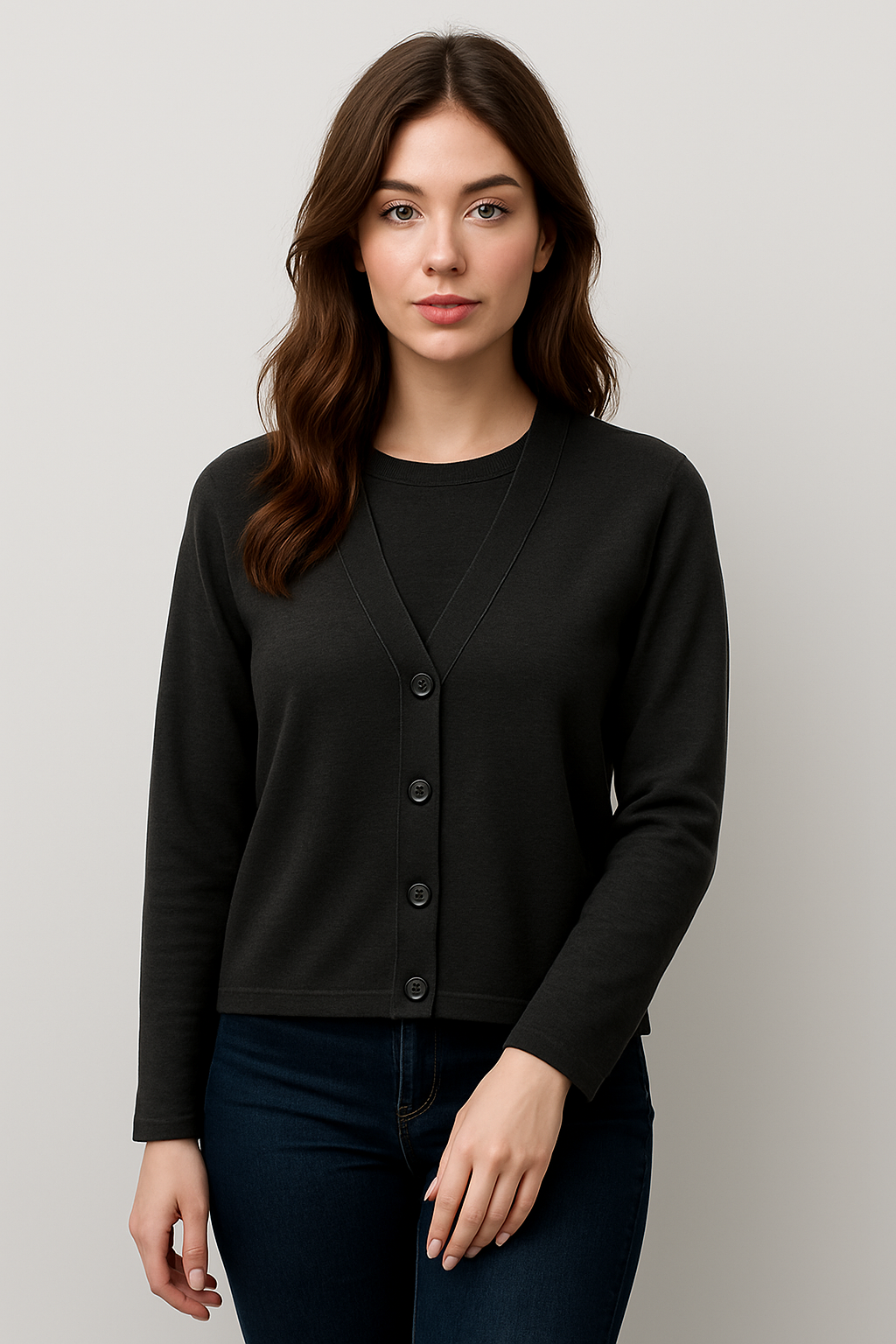 100% V-Neck Cashmere Cardigan