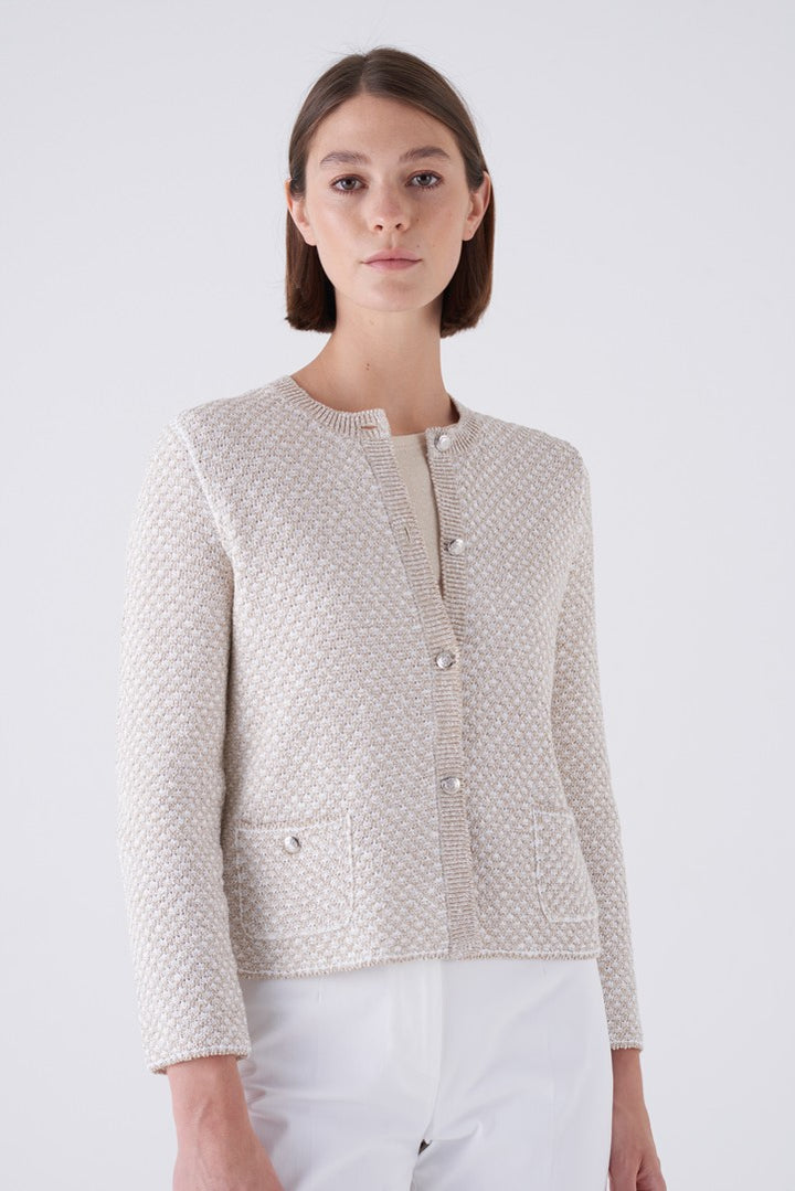 Sipario Two-Tone Chine Knit Jacket