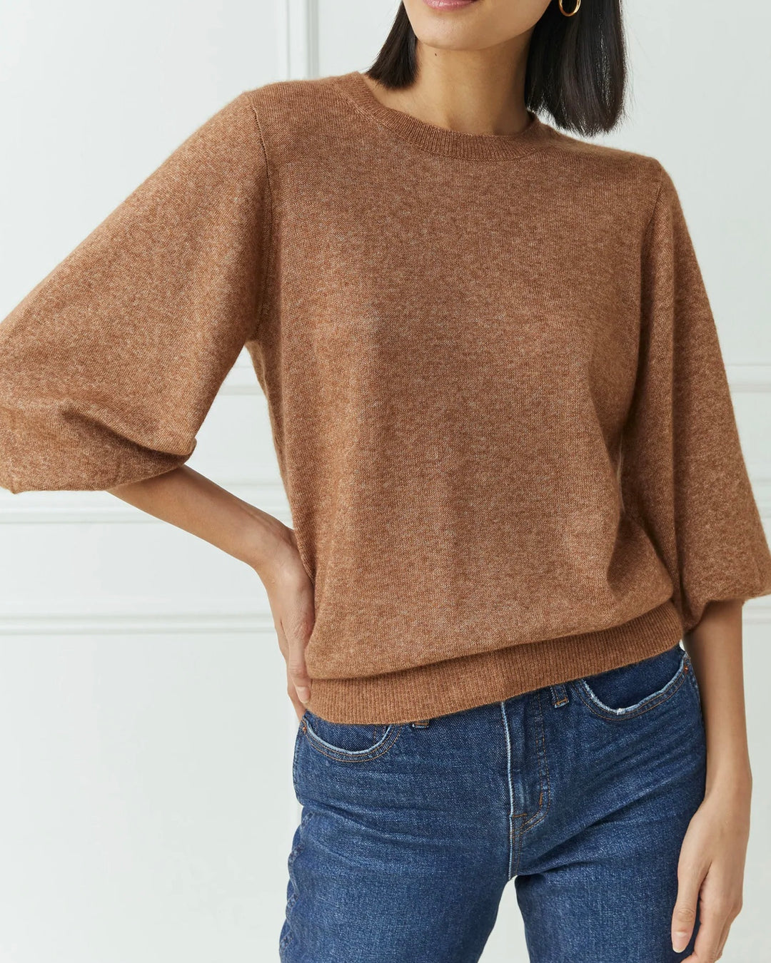 3/4 Puff Sleeve Crew